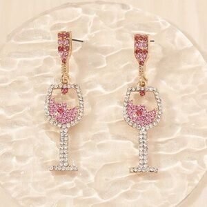 Wine glass dangle earrings